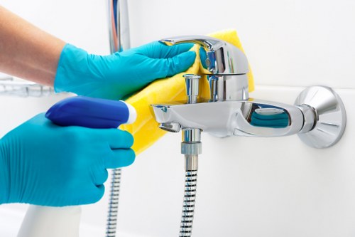 Specialist cleaning equipment used on a hard floor surface