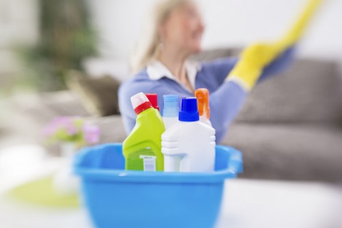 Deep cleaning a sofa in a Notting Hill apartment