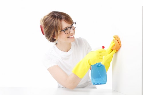 Detailed post-renovation cleaning of kitchen surfaces after building work