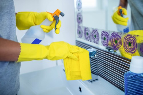 Detailed kitchen and bathroom cleaning during a Notting Hill move in service